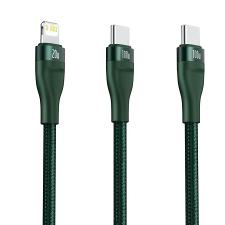 Cablu de Date Type-C la Type-C, Lightning 100W, 1.2m - Baseus Flash Series (CA1T2-F06) - Green