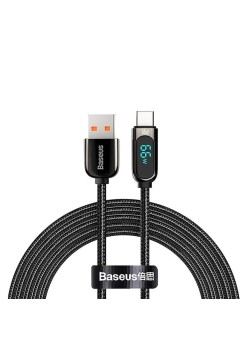 Cablu de Date USB la Type-C 66W, 2m - Baseus Display (CASX020101) - Black