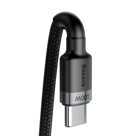 Cablu de Date Type-C, 100W, 2m - Baseus Cafule (CATKLF-ALG1) - Gray Black