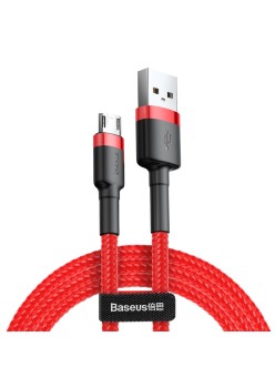 Cablu de Date USB la Micro-USB, 1.5A, 2m - Baseus Cafule (CAMKLF-C09) - Red