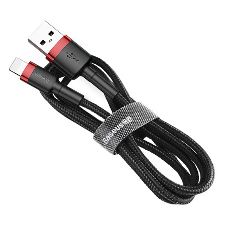 Cablu de Date USB la Lightning 1.5A, 2m - Baseus Cafule (CALKLF-C19) - Red Black