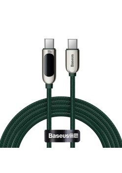 Cablu de Date Type-C la Type-C 100W, Fast Charging, 2m - Baseus Display (CATSK-C06) - Green