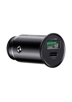 Incarcator Auto VOOC, USB, QC3.0, USB-C PD30W - Baseus Circular Metal PPS (CCYS-C01) - Black