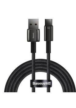 Cablu de Date USB la Type-C 66W, 2m - Baseus Tugsten Gold (CATWJ-C01) - Black