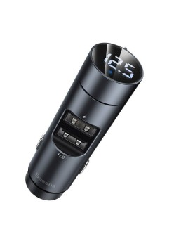 Incarcator Auto cu Modulator FM, 2xUSB 3.1A - Baseus Energy Column (CCNLZ-0G) - Dark Gray
