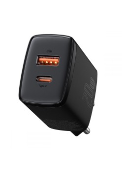 Incarcator Priza USB QC3.0 + Type-C 20W - Baseus Compact (CCXJ-B01) - Black