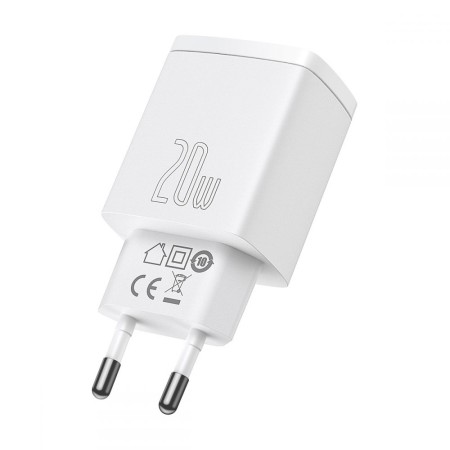 Incarcator Priza USB QC3.0 + Type-C 20W - Baseus Compact (CCXJ-B02) - White