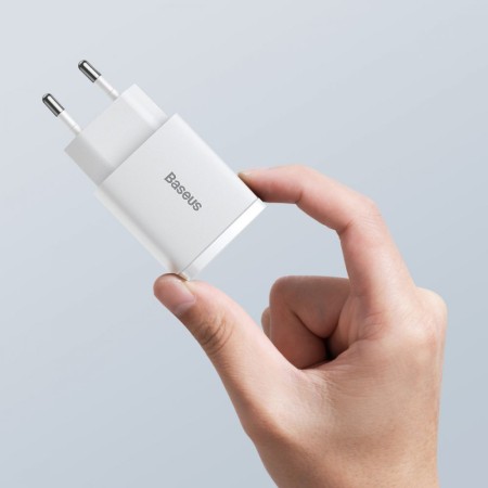 Incarcator Priza USB QC3.0 + Type-C 20W - Baseus Compact (CCXJ-B02) - White