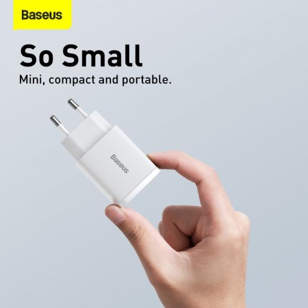 Incarcator Priza USB QC3.0 + Type-C 20W - Baseus Compact (CCXJ-B02) - White