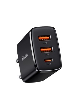 Incarcator Priza USB-C PD30W, 2xUSB-A QC3A - Baseus Compact (CCXJ-E01) - Black