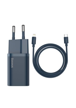 Incarcator Priza Type-C PD20W + Cablu Lightning - Baseus Super SI (TZCCSUP-B03) - Blue
