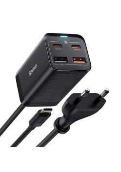 Statie Incarcare 2xUSB-C, PD65W, 2xUSB-A, 5A + Cablu Type-C - Baseus GaN3 Pro (CCGP040101) - Black