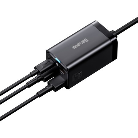 Statie Incarcare 2xUSB-C, PD65W, 2xUSB-A, 5A + Cablu Type-C - Baseus GaN3 Pro (CCGP040101) - Black