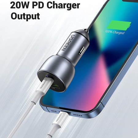 Incarcator Auto 2xUSB-A, QC 3.0, 42.5W - Ugreen (60980) - Dark Blue