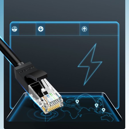 Cablu de Internet RJ45 la RJ45 Cat 6 1000Mbps, 3m - Ugreen (20161) - Black