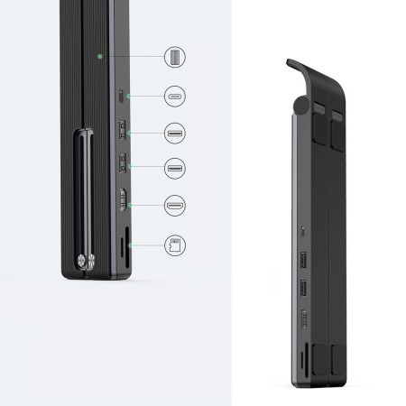 Suport Laptop + Hub Type-C la 2xUSB, HDMI, card SD, Card TF - Ugreen (80551) - Black