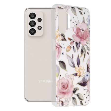 Husa pentru Samsung Galaxy A13 4G - Techsuit Marble Series - Chloe White