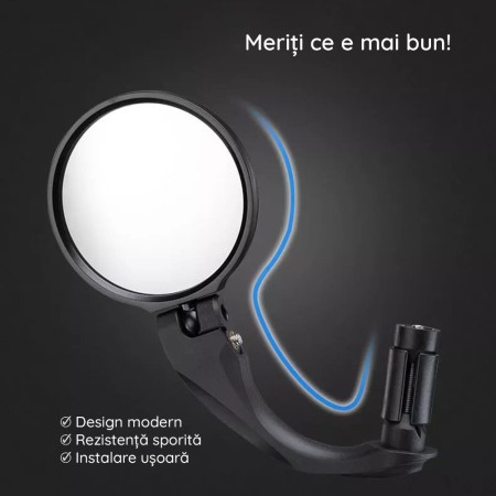 Oglinda pentru Bicicleta - RockBros 360 Adjustable Angle (FK-272) - Black