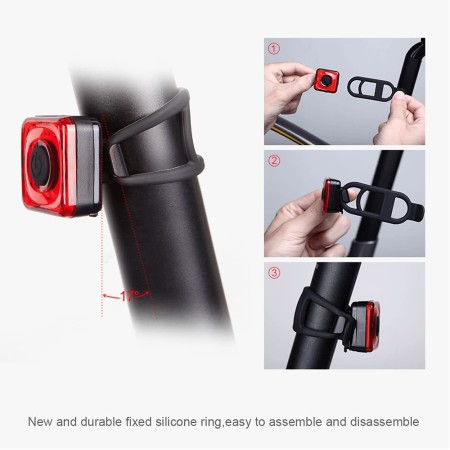Stop de Bicicleta 240mAh, Waterproof - RockBros Tail LED (SEEMEE20) - Black