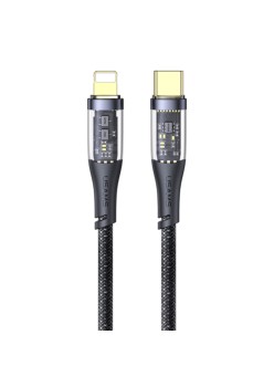Cablu de Date Type-C la Lightning PD, 20W, 1.2m - USAMS Icy Series (US-SJ573) - Black