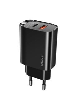 Incarcator Priza 1xUSB-C, PD20W, 1xUSB-A, QC3.0 - USAMS T35 (US-CC121) - Black