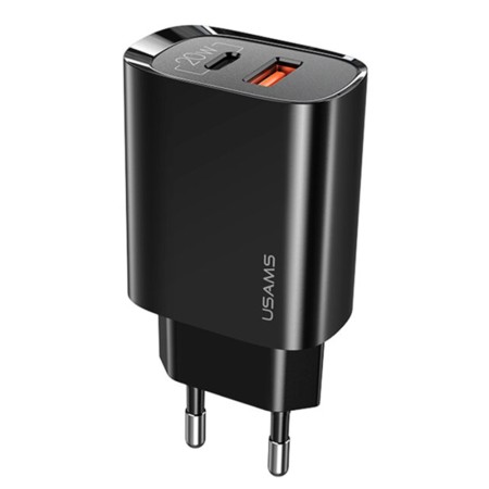 Incarcator Priza 1xUSB-C, PD20W, 1xUSB-A, QC3.0 - USAMS T35 (US-CC121) - Black