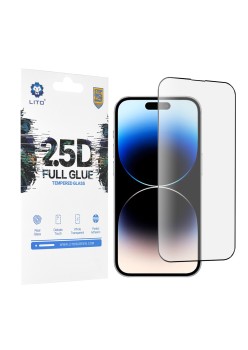 Folie pentru iPhone 14 Pro - Lito 2.5D FullGlue Glass - Black