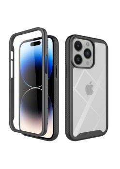 Husa pentru iPhone 14 Pro + Folie - Techsuit Defense360 Pro - Black