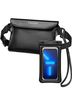 Husa + geanta subacvatica - Spigen Waist Bag and Waterproof Case A621 - Black