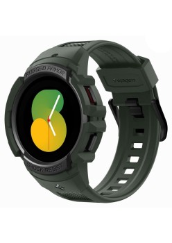 Husa pentru Samsung Galaxy Watch 4/5 (44mm) + Curea - Spigen Rugged Armor Pro - Military Green