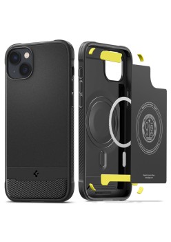 Husa pentru iPhone 14 - Spigen Rugged Armor MagSafe - Black