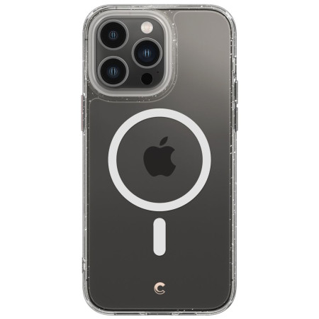Husa pentru iPhone 14 Pro Max + Folie (set 2) Spigen Cyrill Shine 360 Mag Safe, Glitter Clear