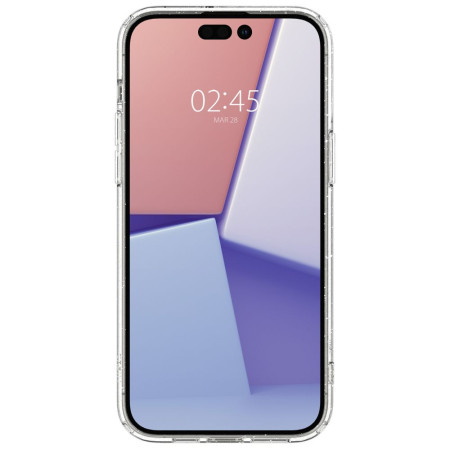 Husa pentru iPhone 14 Pro Max + Folie (set 2) Spigen Cyrill Shine 360 Mag Safe, Glitter Clear