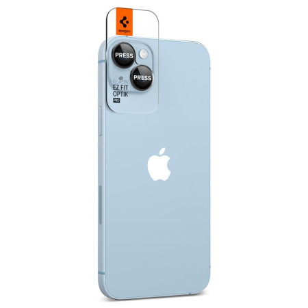 Folie Camera pentru iPhone 14 / 14 Plus (set 2) Spigen Optik.tR EZ FIT, Black