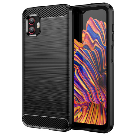Husa Carbon compatibila Samsung Galaxy Xcover6 Pro, Tech Protect Anti-Soc, Negru