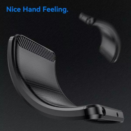 Husa Carbon compatibila Motorola Edge 30 Fusion Protect Anti-Soc, Negru