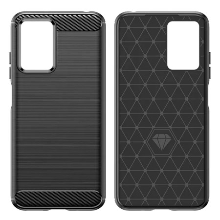 Husa Carbon compatibila Xiaomi Redmi 10 5G Protect Anti-Soc, Negru