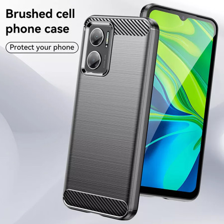 Husa Carbon compatibila Xiaomi Redmi 10 5G Protect Anti-Soc, Negru