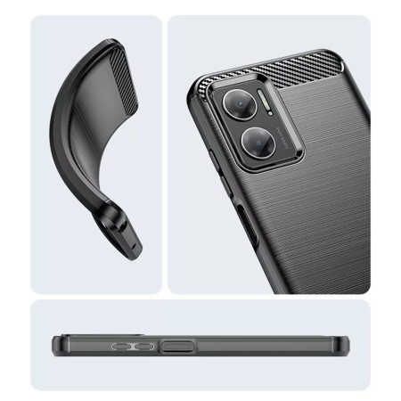 Husa Carbon compatibila Xiaomi Redmi 10 5G Protect Anti-Soc, Negru
