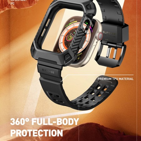 Husa pentru Apple Watch 10 46mm + Curea - Supcase Unicorn Beetle Pro - Black