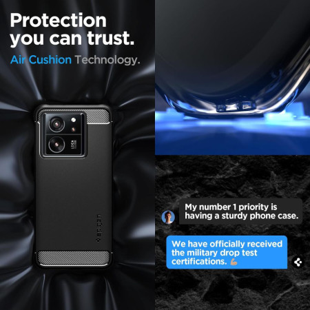 Husa pentru Xiaomi 13T / 13T Pro Spigen Rugged Armor, Black