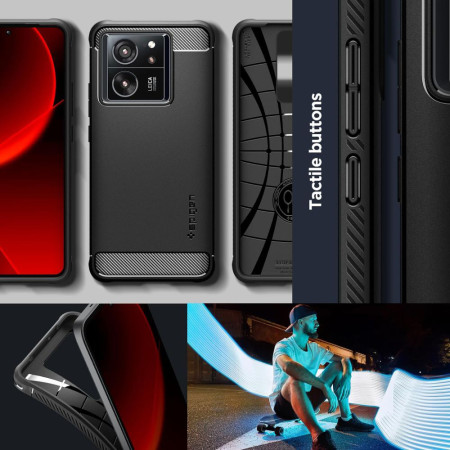 Husa pentru Xiaomi 13T / 13T Pro Spigen Rugged Armor, Black