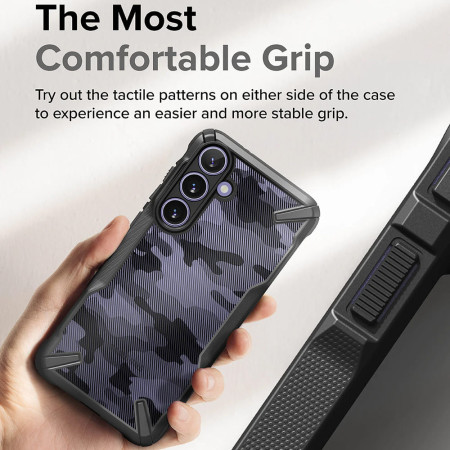 Husa pentru Samsung Galaxy S24 Plus, Ringke Fusion X Design, Camo Black