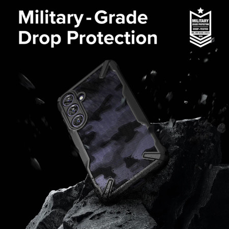 Husa pentru Samsung Galaxy S24 Plus, Ringke Fusion X Design, Camo Black