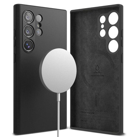 Husa pentru Samsung Galaxy S24 Ultra, Ringke Silicone Magnetic, Black