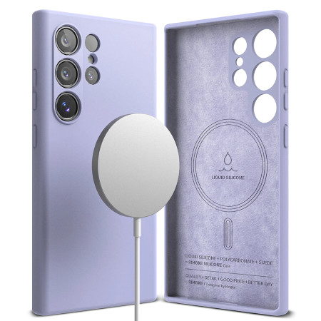 Husa pentru Samsung Galaxy S24 Ultra, Ringke Silicone Magnetic, Lavender
