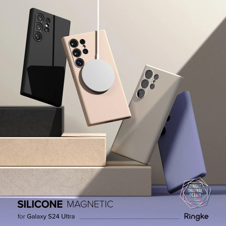 Husa pentru Samsung Galaxy S24 Ultra, Ringke Silicone Magnetic, Lavender