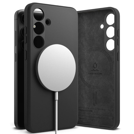 Husa pentru Samsung Galaxy S24, Ringke Silicone Magnetic, Black