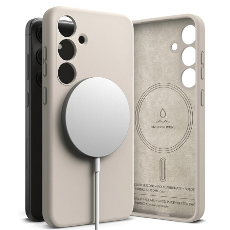 Husa pentru Samsung Galaxy S24, Ringke Silicone Magnetic, Stone