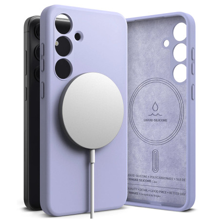 Husa pentru Samsung Galaxy S24, Ringke Silicone Magnetic, Lavender